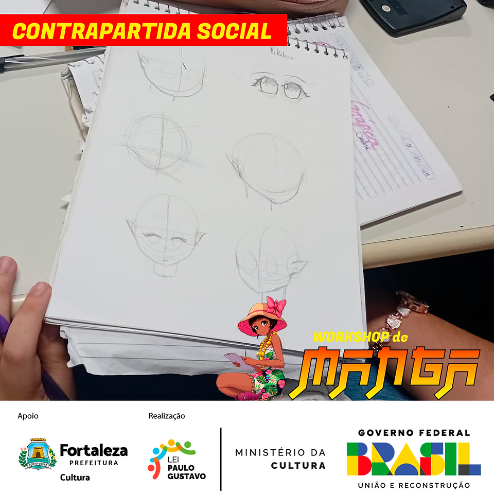 Turma de alunos do workshop gratuito de mangá