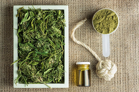 Industrial hemp plant products: tea, oil
