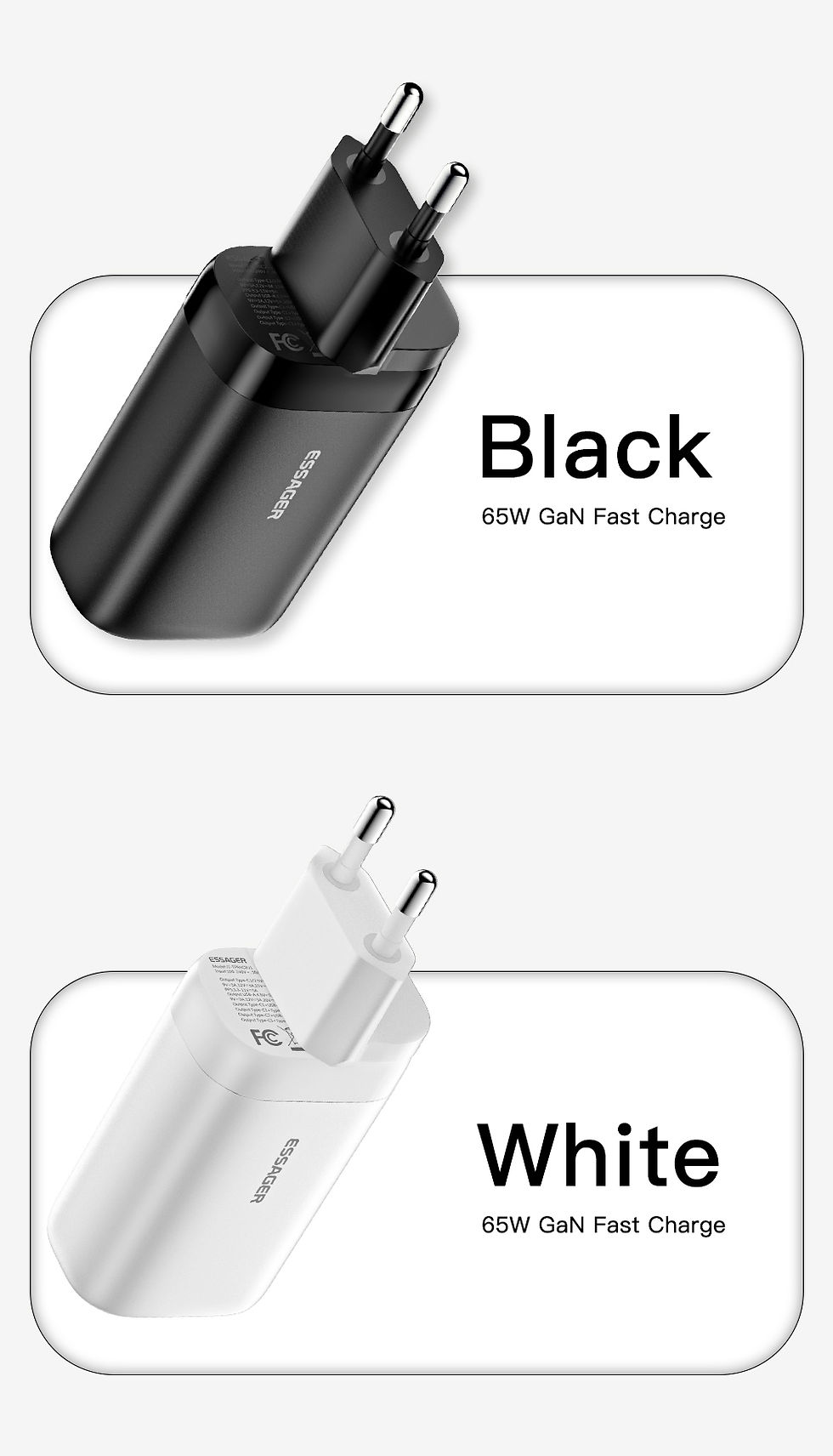 Thumbnail: Essager 65W GaN USB Type C Charger For Laptop PPS 45W 25W Fast Charge For Samsun