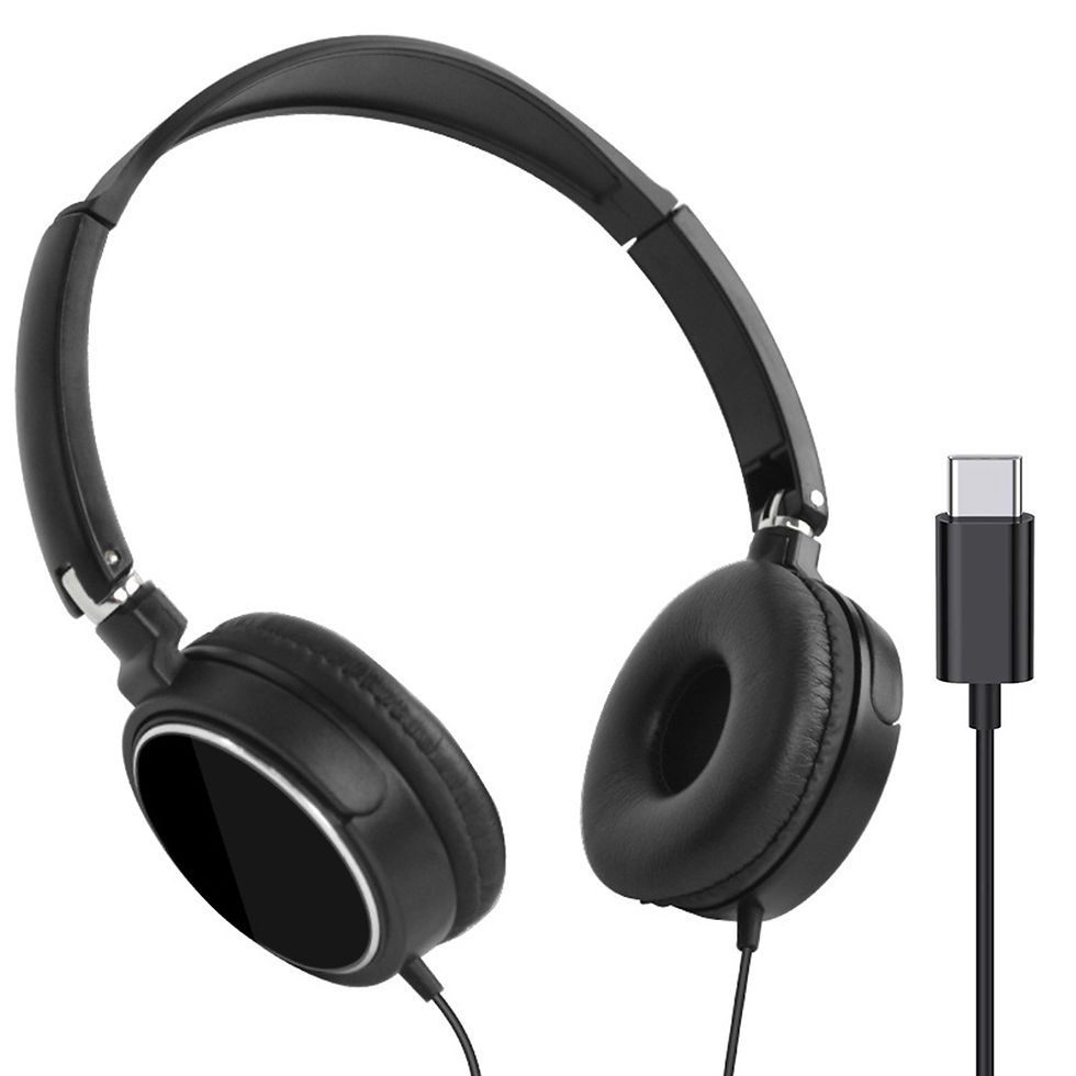Thumbnail: 3.5mm/Type-C Plug Wired Headphones Foldable Headphones Bass Stereo Fashion Music