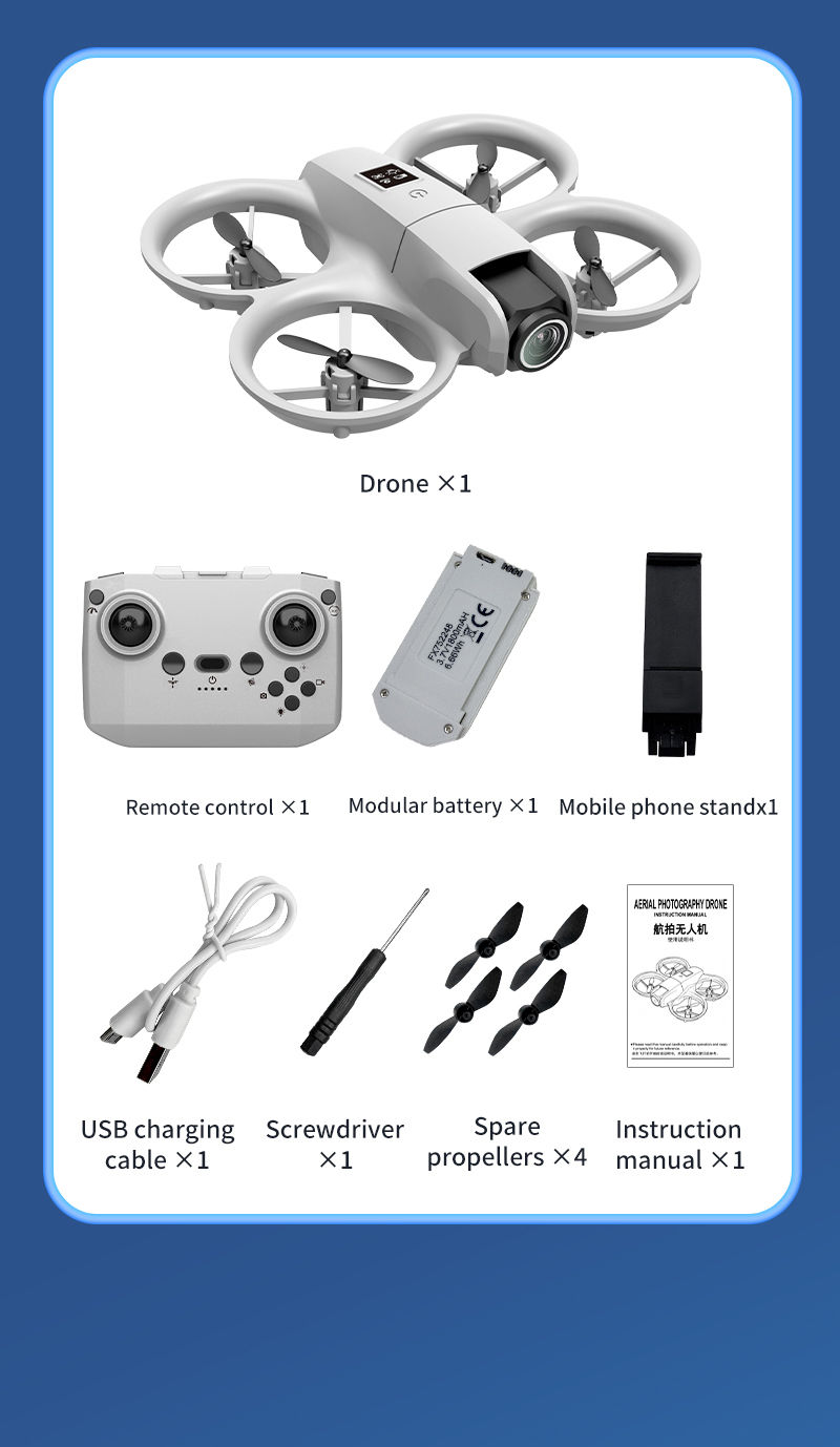 Thumbnail: New H135 Mini Drone WIFI FPV Hover Professional 4K Camera Pocket Coloful Lights 