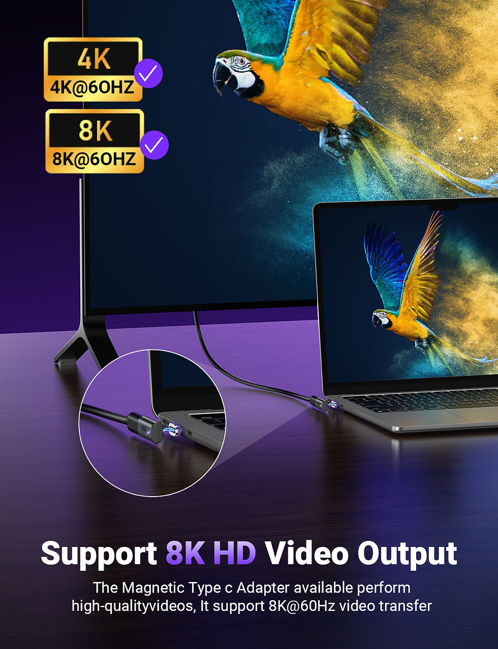 Thumbnail: AUFU USB4.0 Magnetic Type C Adapter 240W 40Gbps Fast Charging Data Converter for