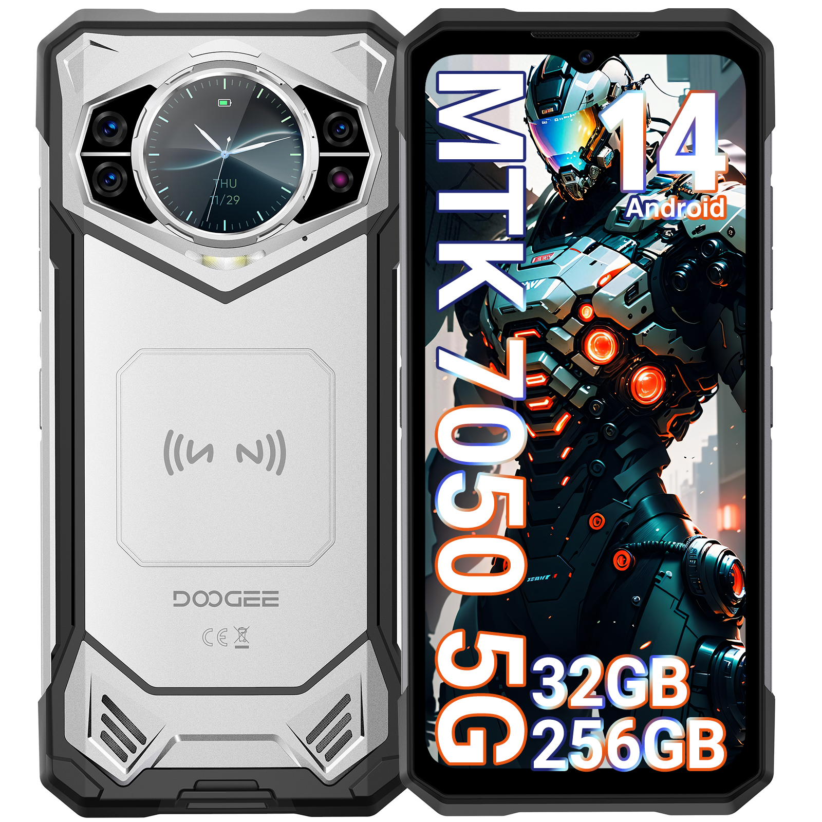 DOOGEE S200 5G Rugged Phone 1.32" Rear Display 12GB 256GB 6.72" 120Hz 100MP AI M