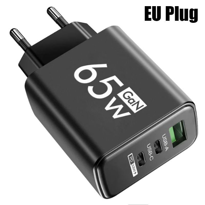 Thumbnail: GaN Fast Charging 65W USB Type C Charger EU KR US PD 3.0 Quick Charge Wall For P