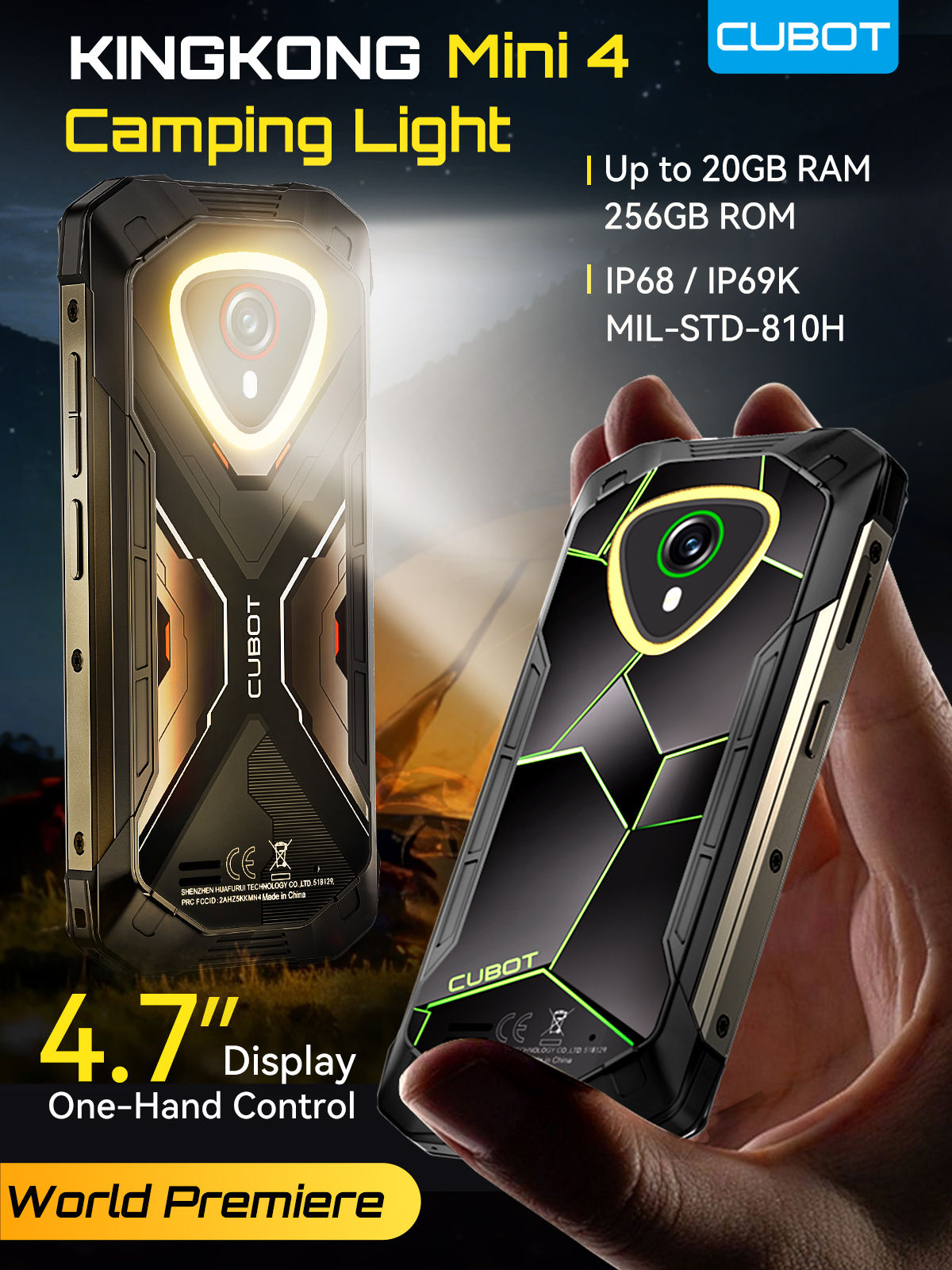 Mini Smartphone Android 15 Cubot KingKong MINI 4, 4.7-Inch mini screen, 90Hz, 47