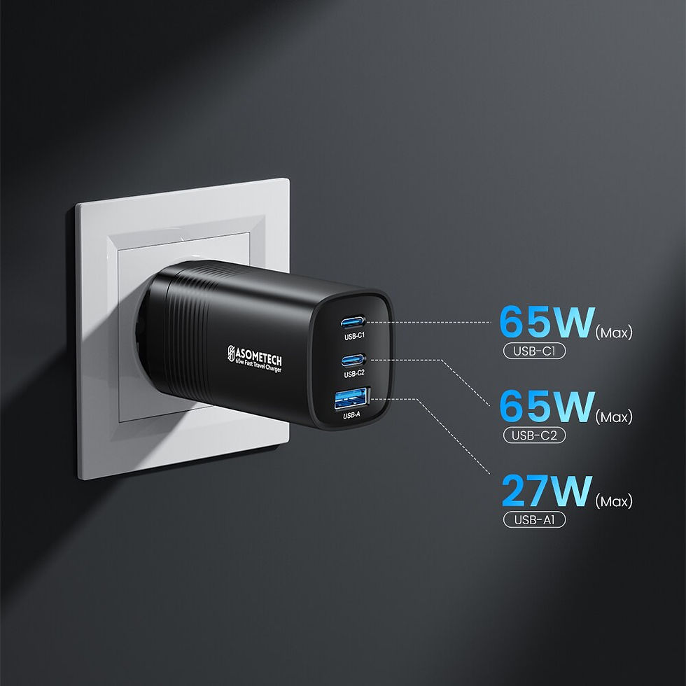 Thumbnail: ASOMETECH GaN USB Type C Charger 65W 45W PPS PD QC4.0 Quick Charger For Macbook 
