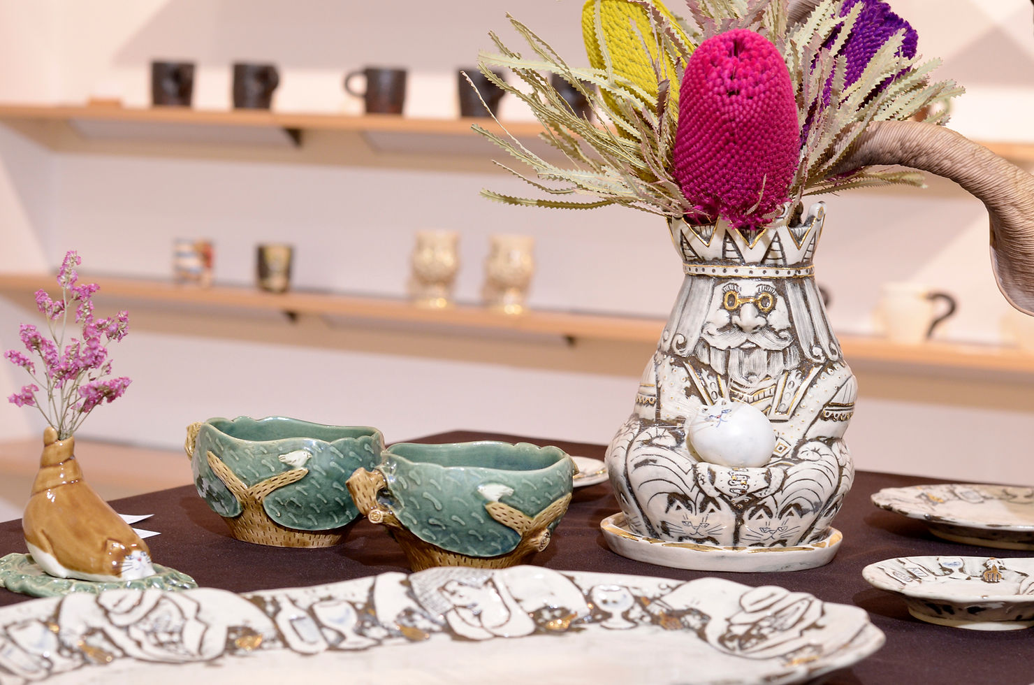 作家　野上千晶nogamichiaki ソーサー『ラブミー』2枚セット 作家 野上千晶nogamichiaki ソーサー『ラブミー』2枚セット