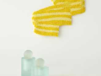 【 Mimosa-GLASS×CERAMIC×TEXTILE EXHIBITION 】より、まるいふたのこばこ、Ribbon #YW