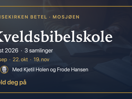 Kveldsbibelskole høsten 2026 – meld deg på!