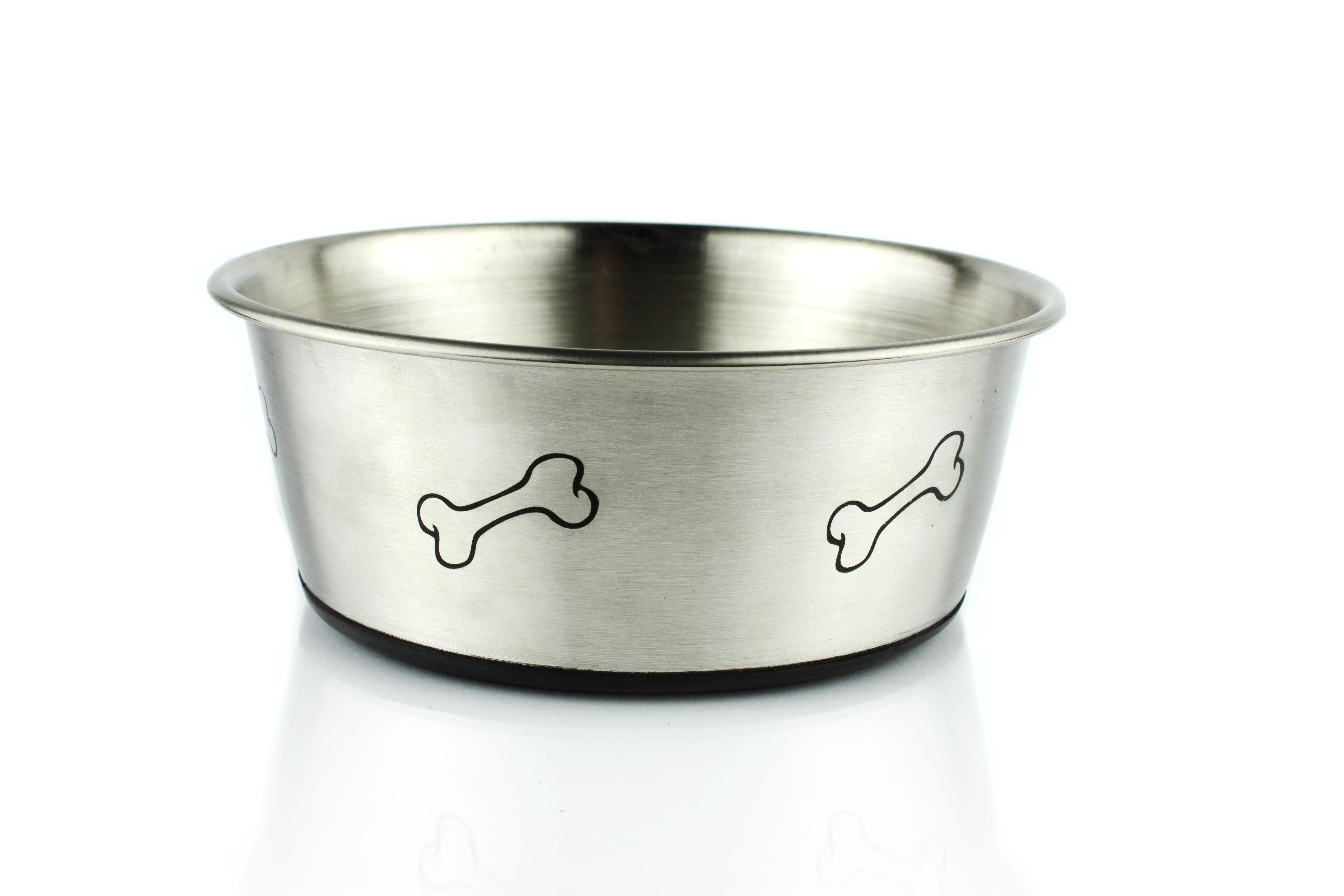 Small metal dog bone design dog bowl