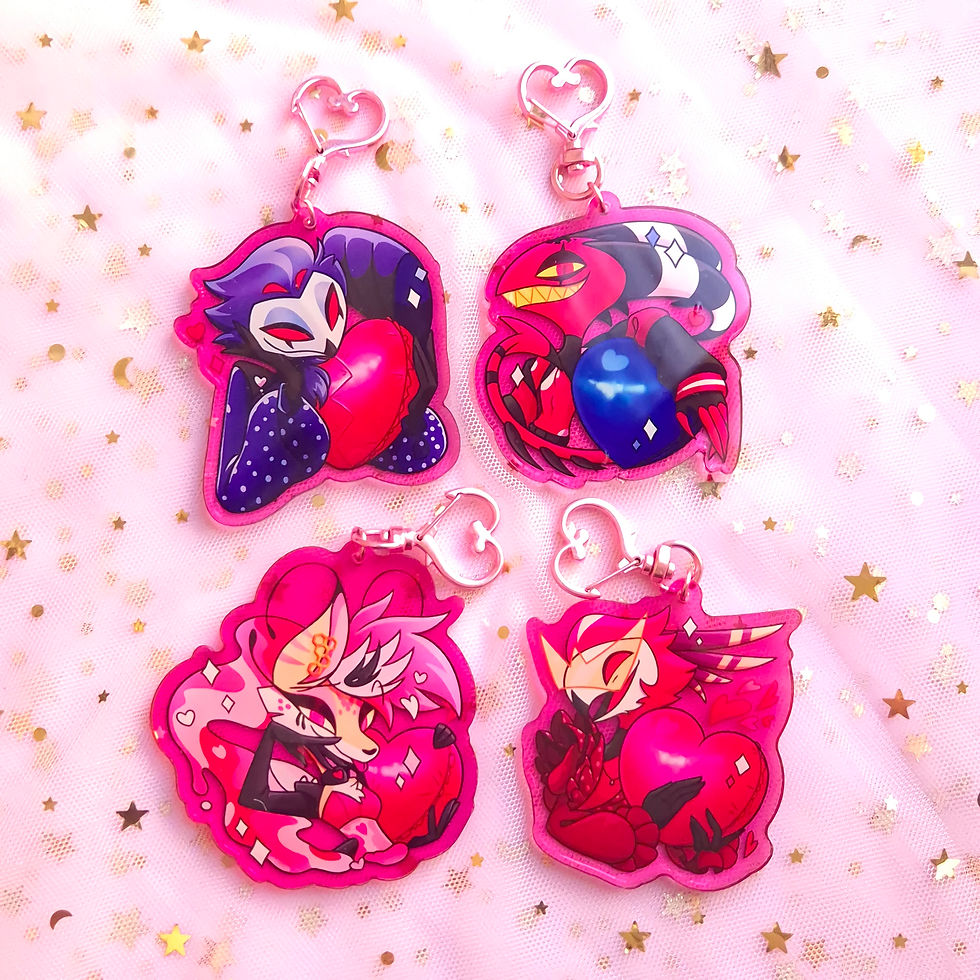 Thumbnail: Hell borns with Love Acrylic key chains