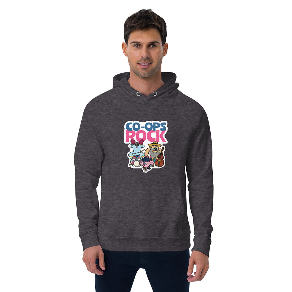 Thumbnail: "Co-ops Rock" Unisex eco raglan hoodie