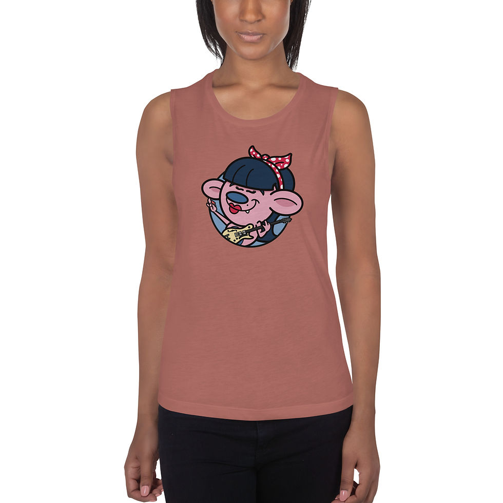 Thumbnail: "Billie" Rockin' Out - Ladies’ Muscle Tank