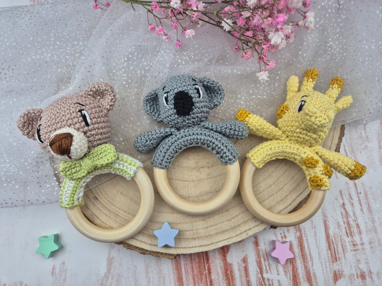 Verschiedene Greiflinge mit Holzring