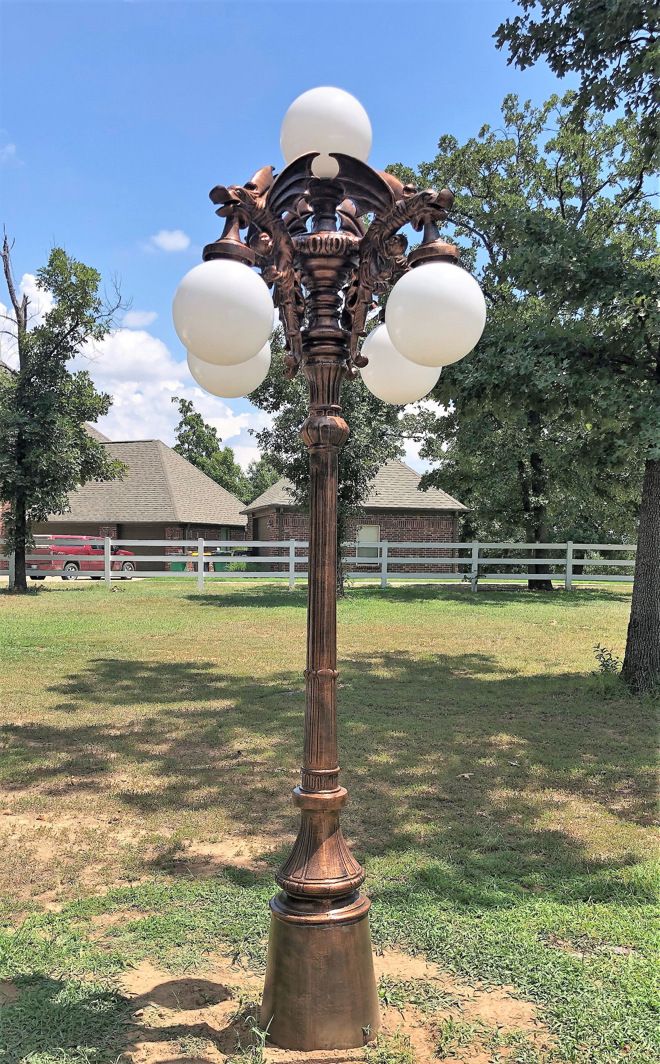 Gargoyle Lamp 4 Arm 5 Light, Tall-H.11' 2"