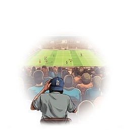 Homme regarde un match de baseball et soudainement a des maux de tête