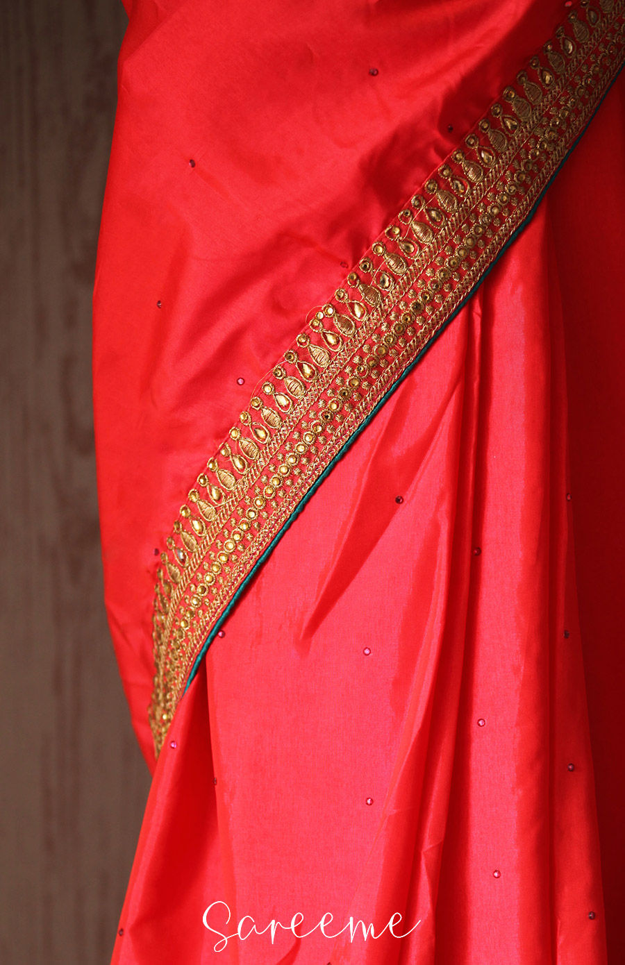 Thumbnail: Coral Gold Evening Saree