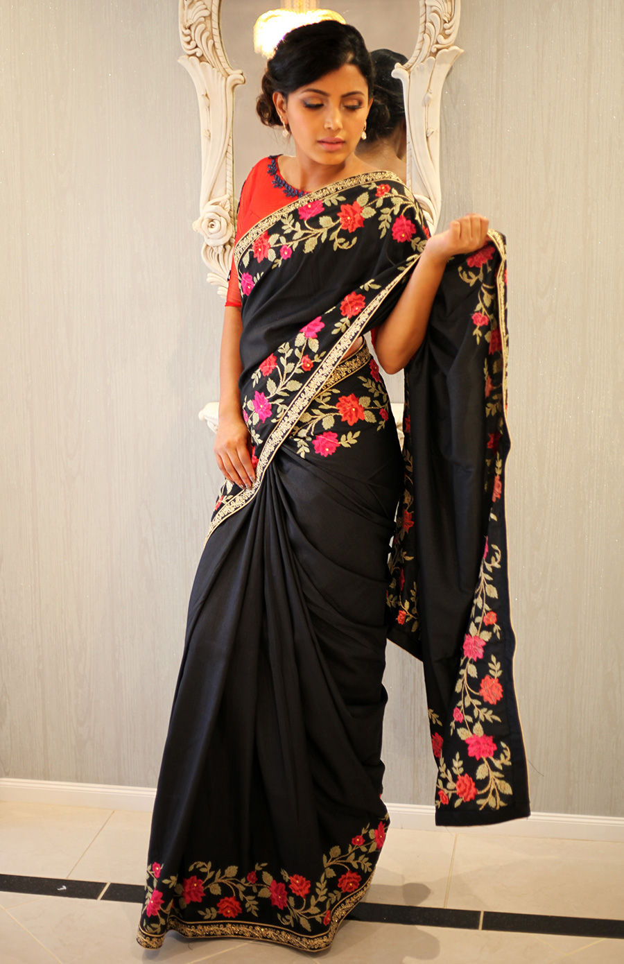Thumbnail: Embroidered Designer Saree
