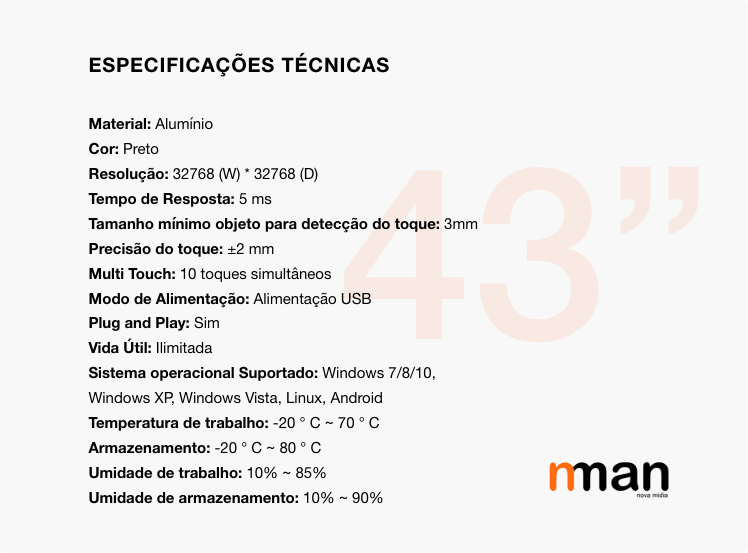 Miniatura: MOLDURA TOUCH SCREEN  | Nman