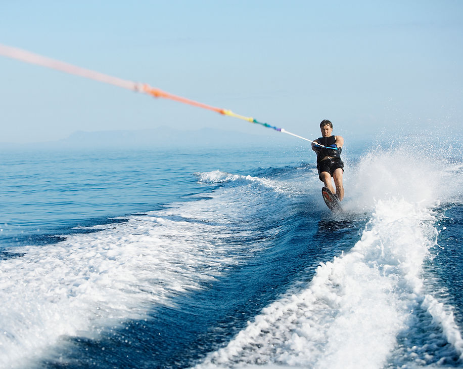 Waterskiing Action Scene