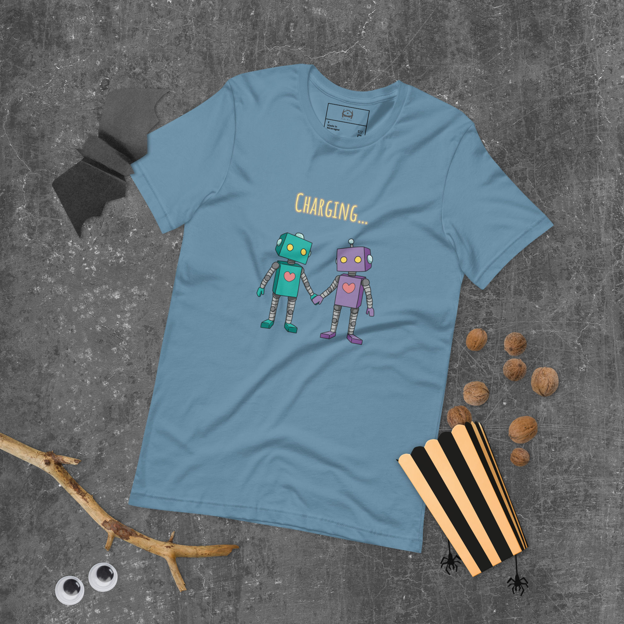 Unisex t-shirt robots charging