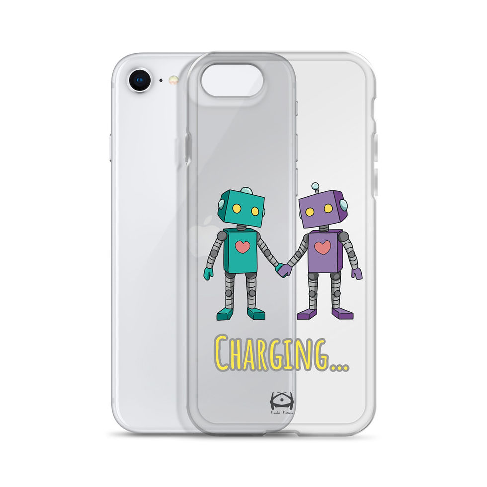 Thumbnail: iPhone Case Robots Charging Transparent