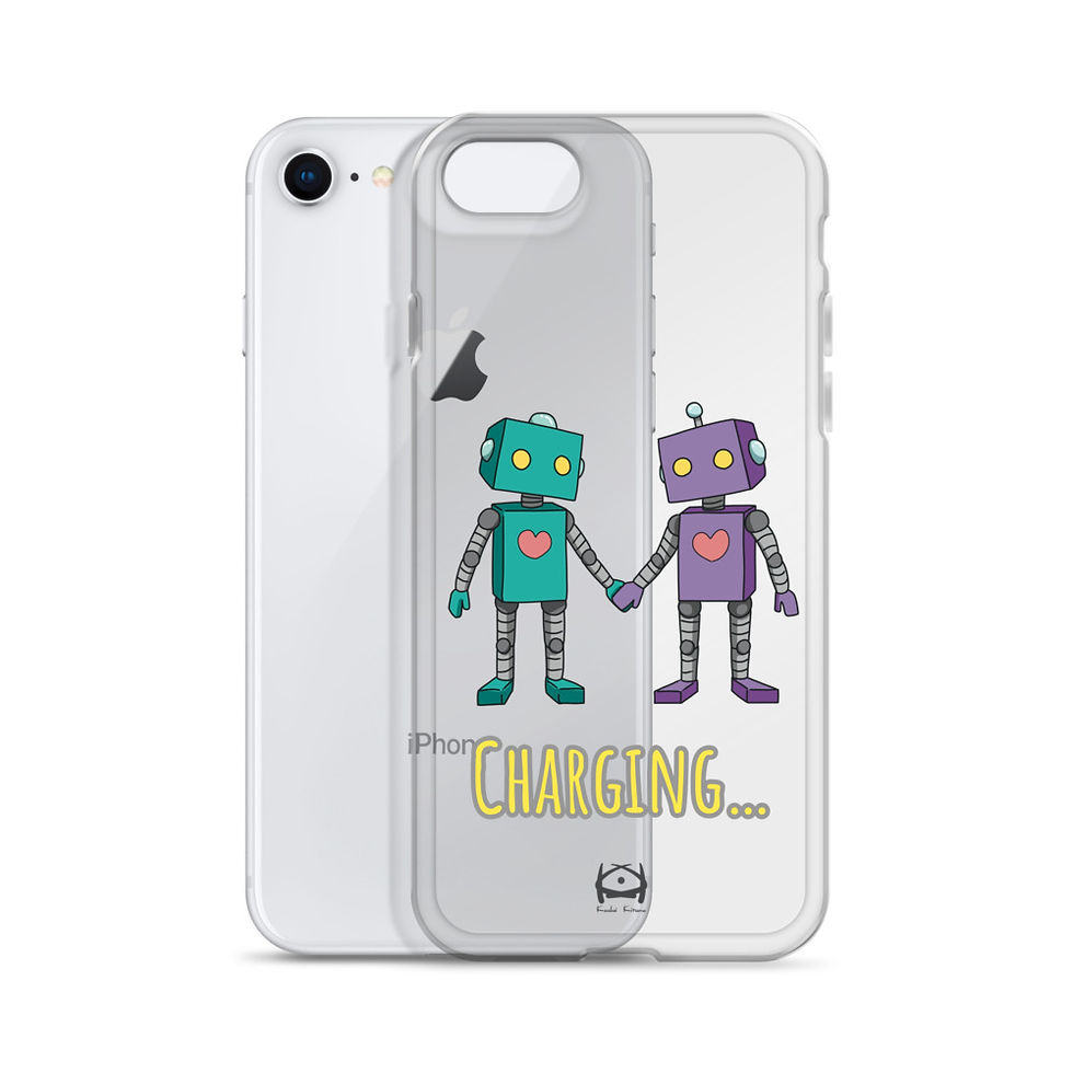 Thumbnail: iPhone Case Robots Charging Transparent