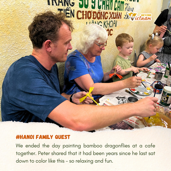 We ended the day painting bamboo dragonflies at a cafe together. Peter shared that it had been years since he last sat down to color like this - so relaxing and fun. 