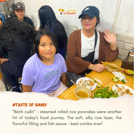 “Bánh cuốn” - steamed rolled rice pancakes were another hit of today’s food journey. The soft, silky