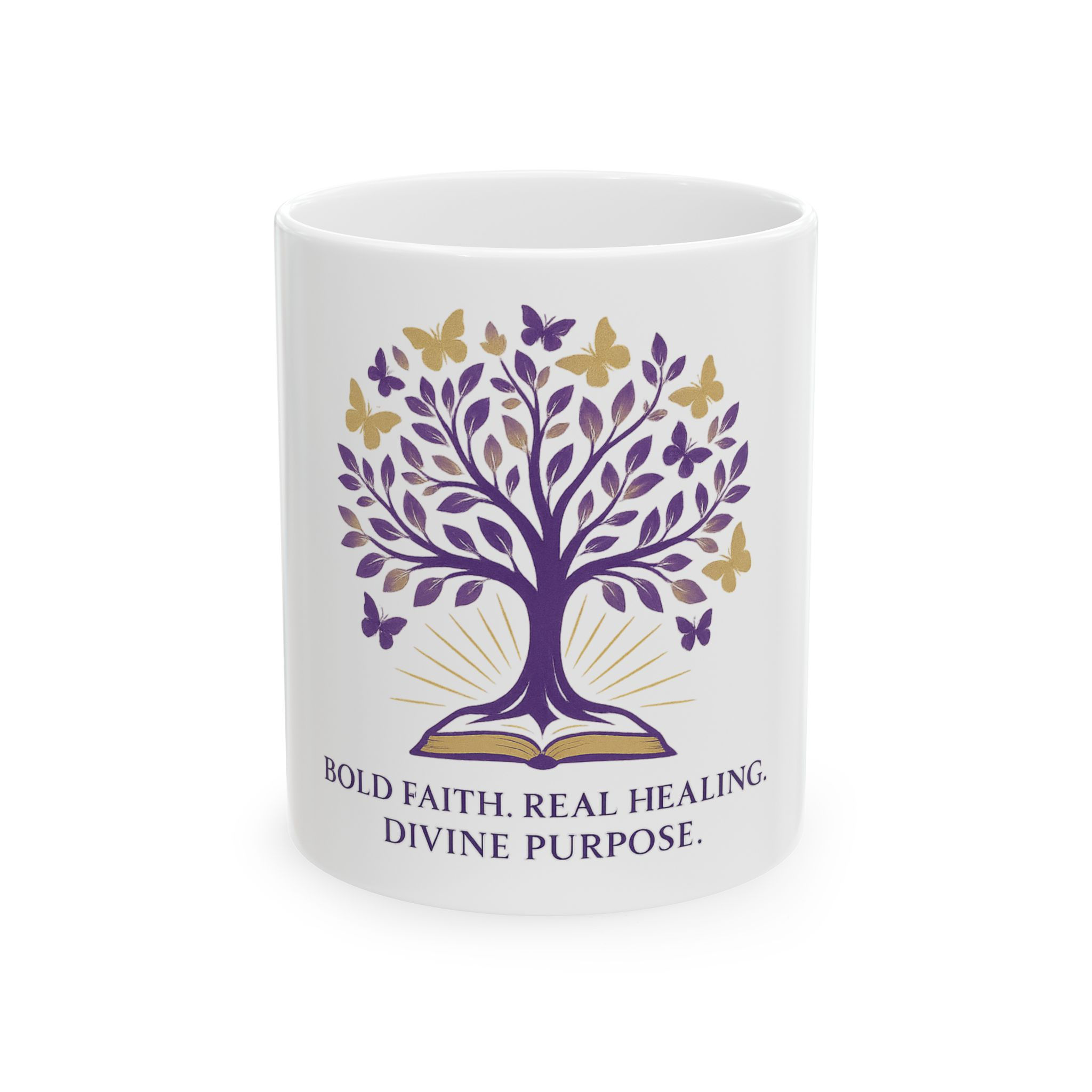 Mug - Tree of Life with Gold Leaves and Purple Trunk Design