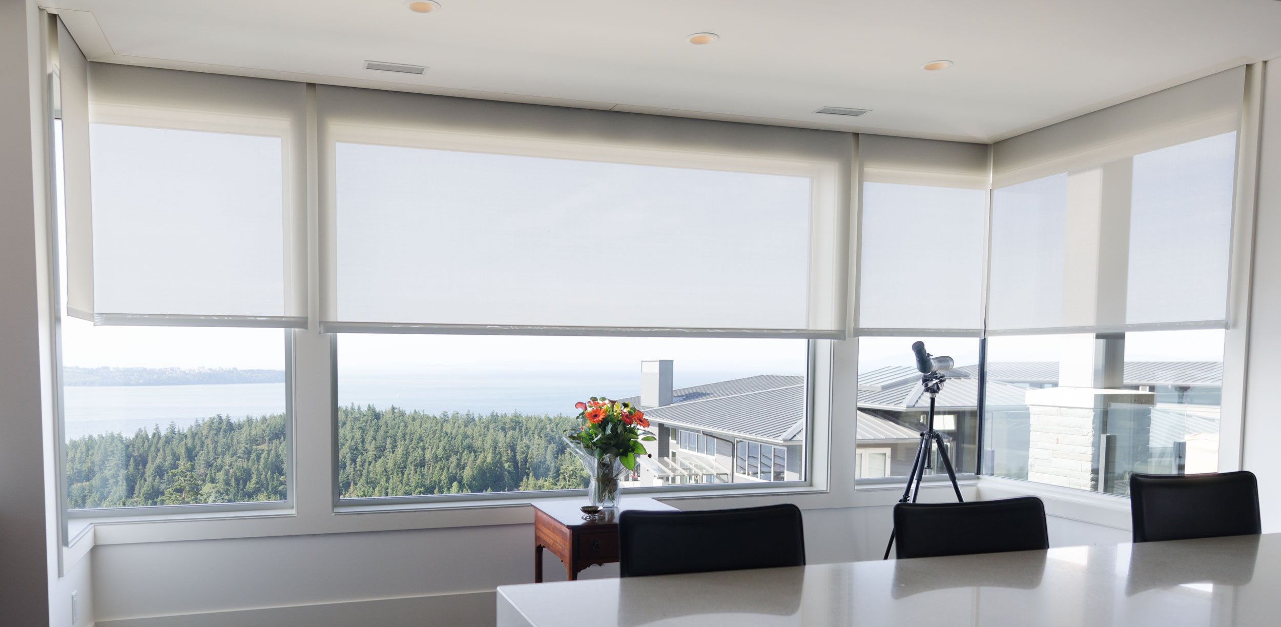 A light-filled home with motorized shades