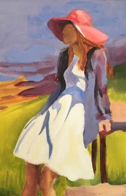 woman in blue