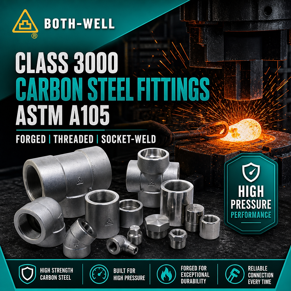 BOTH-WELL Class 3000 Carbon Steel Forged Fittings ASTM A105 Threaded and Socket Weld High Pressure Pipe Fittings