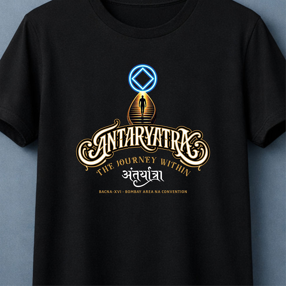 Thumbnail: ANTARYATRA - Regular Fit, Black, Round Neck T-Shirt - Front View Zoom