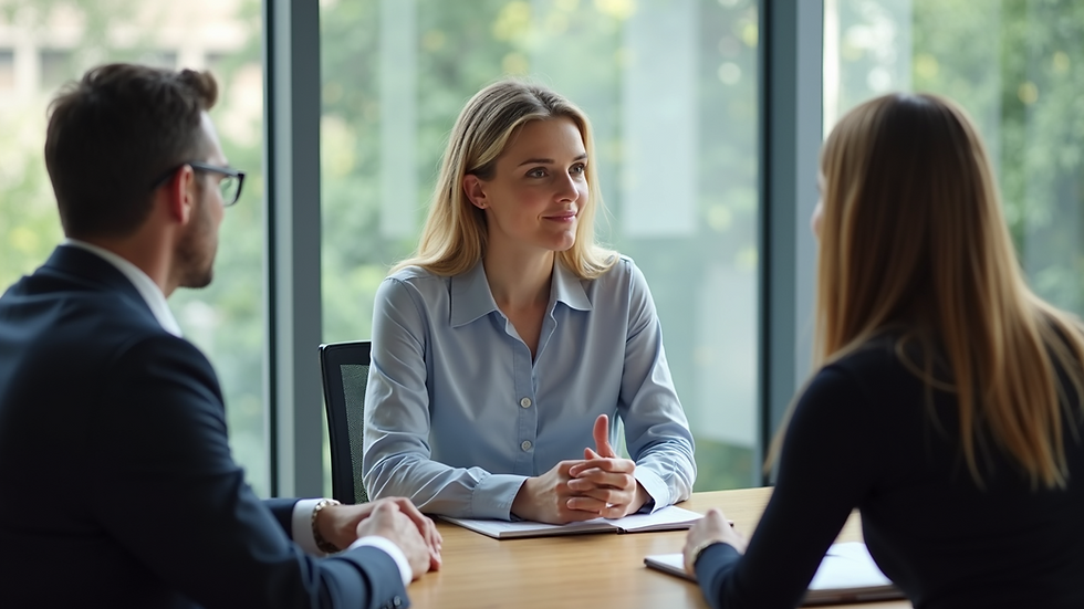 Close-up view of a leadership coach providing feedback to a participant