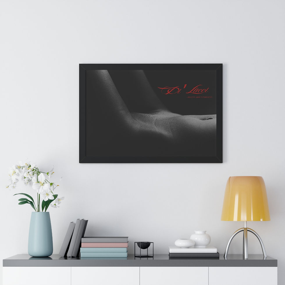 Thumbnail: Classic Nude Female Body Lines B&W with a touch of red Framed Horizontal Poster