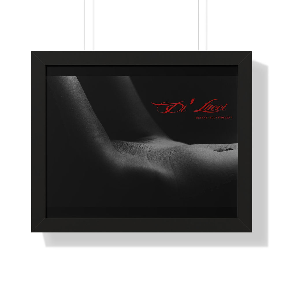 Thumbnail: Classic Nude Female Body Lines B&W with a touch of red Framed Horizontal Poster