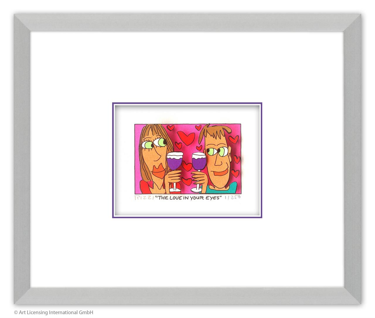 James Rizzi - THE LOVE IN YOUR EYES - Original 3D Bild drucksigniert