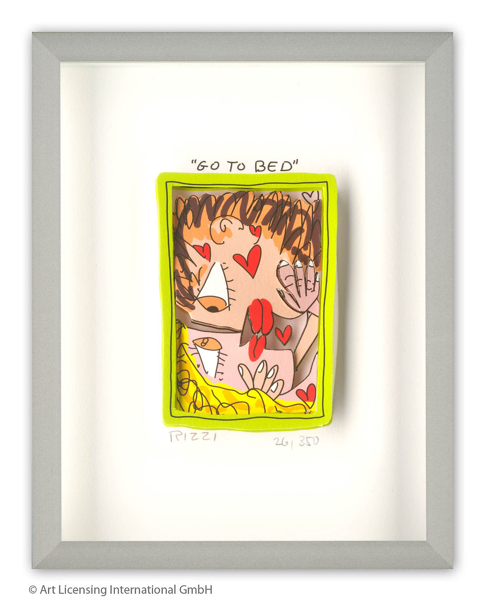 Miniaturbild: James Rizzi - GO TO BED  - Original 3D Bild drucksigniert