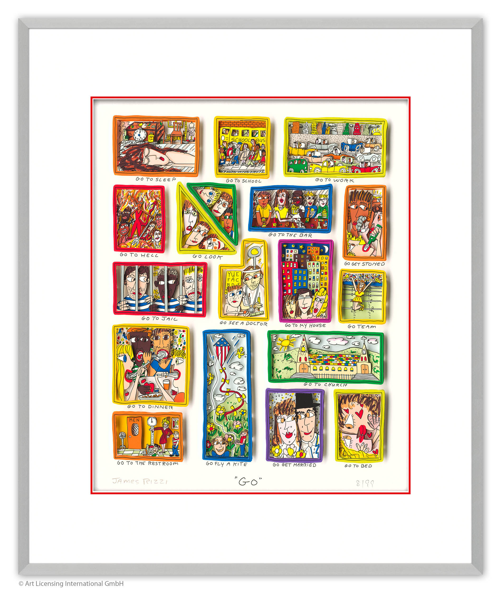 James Rizzi - GO - Original 3D Bild drucksigniert