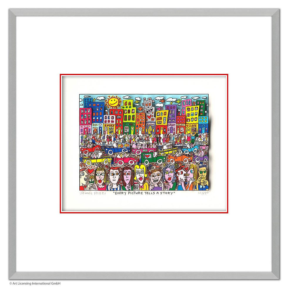 Miniaturbild: James Rizzi - EVERY PICTURE TELLS A STORY - Original 3D Bild drucksigniert