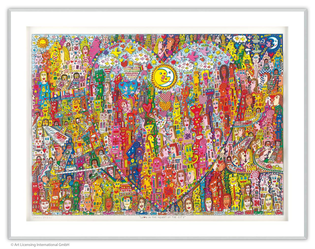James Rizzi - LOVE IN THE HEART OF THE CITY - Original 3D Bild drucksigniert