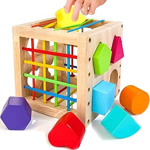 jeu en bois logique encastrement bébé forme cube