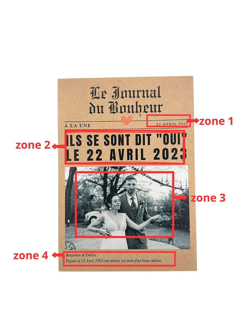 Miniature : Pancarte photo mariage bois message personnalisé  cadeau couple