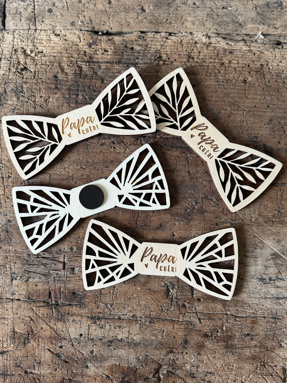 Miniature : Nœud papillon en bois "Papa chéri" – Édition Fête des Pères