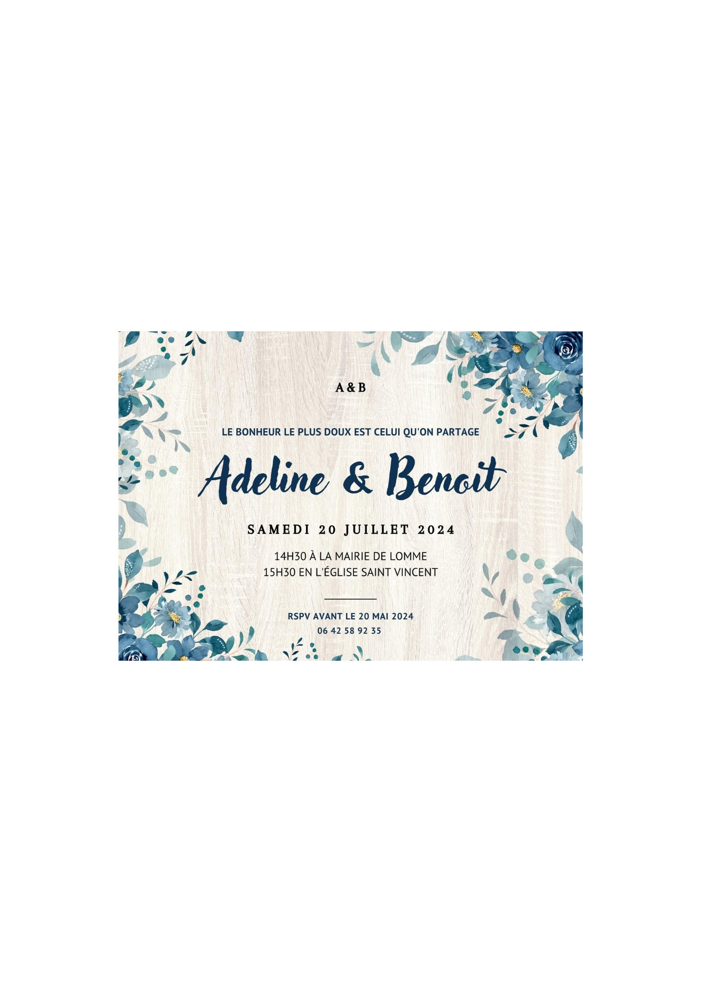 Faire part pour mariage à personnaliser