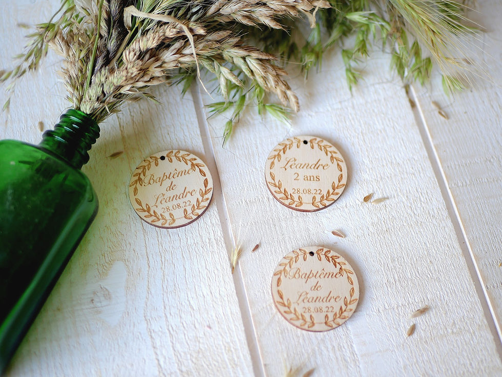 Miniature : Médaillons bois personnalisés (MIN commande 20pcs)