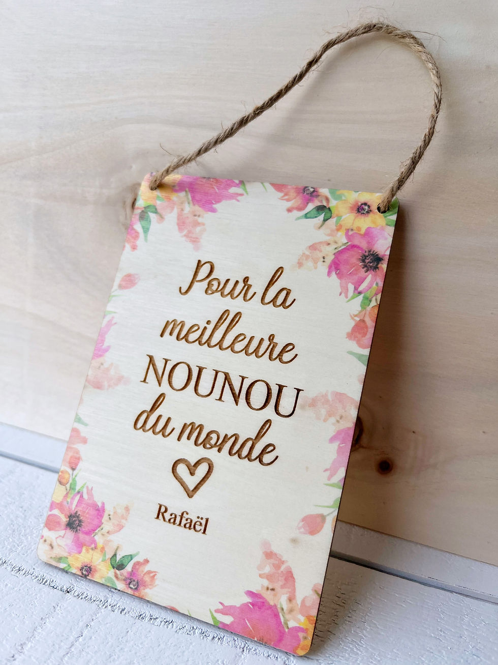 Miniature : Mini pancarte personnalisable "pour la meilleure maîtresse " floral