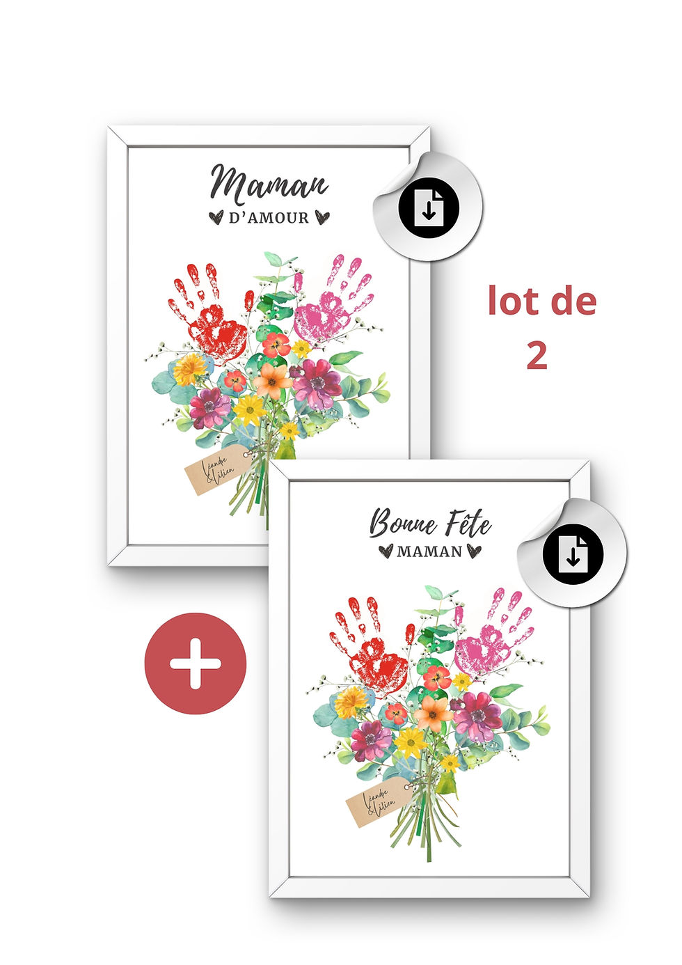 Miniature : Affiches bonne fête maman fleurs empreintes