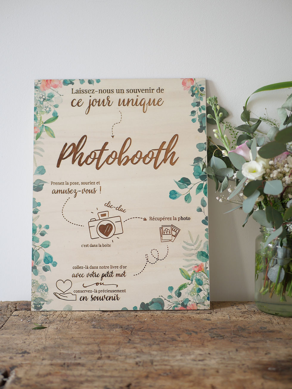 Miniature : Pancarte en bois  - Photobooth - végétale